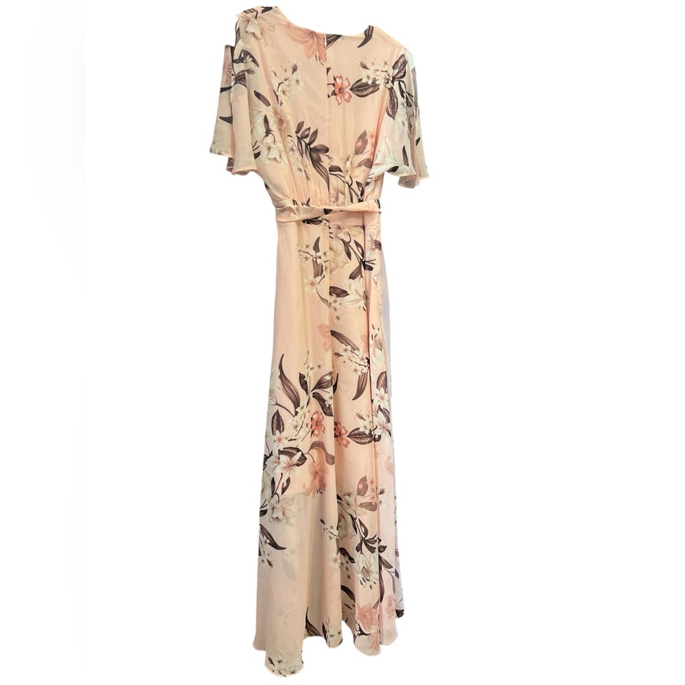 Eliza J Peach Floral High Low Dress Sz 4 - Picture 3 of 7